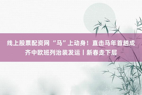 线上股票配资网 “马”上动身！直击马年首趟成齐中欧班列治装发运丨新春走下层