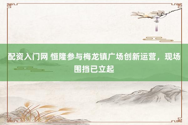 配资入门网 恒隆参与梅龙镇广场创新运营，现场围挡已立起