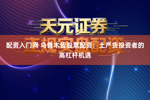 配资入门网 乌鲁木皆股票配资：土产货投资者的高杠杆机遇