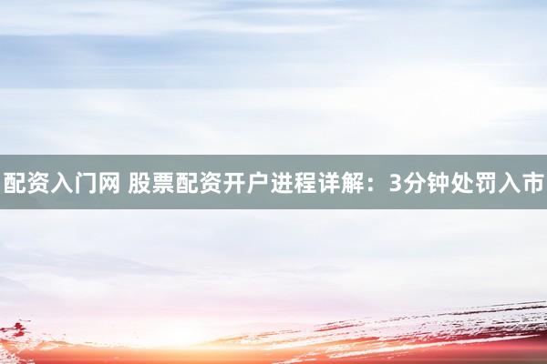 配资入门网 股票配资开户进程详解：3分钟处罚入市